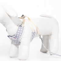 Комплект с мягкой шлейкой "Горох", размер L, поводок 120 х 1,5 см, ОГ 42-76 см, серый Комплект с мягкой шлейкой "Горох", размер L, поводок 120 х 1,5 см, ОГ 42-76 см, серый