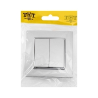 Выключатель TOT Elegant, 10 А, 2 кл., скрытый, серебристый