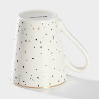 Кружка фарфоровая Доляна &laquo;Шоколадная крошка&raquo;, 350 мл, цвет белый