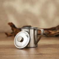 Кружка из нержавеющей стали Доляна &laquo;Индия&raquo; &laquo;Тарун&raquo;, 300 мл, 11&times;7,7&times;10 см, с крышкой