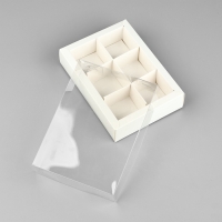 Коробка под 6 конфет с ячейками «Белая», 10 х 14.5 х 3 см Коробка под 6 конфет с ячейками «Белая», 10 х 14.5 х 3 см