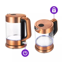 Чайник электрический Kitfort КТ-6656, стекло, 1.5 л, 2200 Вт, цвет медь Чайник электрический Kitfort КТ-6656, стекло, 1.5 л, 2200 Вт, цвет медь