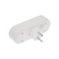 Тройник электрический REXANT, 6-10 А, без з/к, линейный, белый