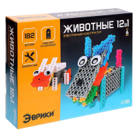 Робот &laquo;Животные&raquo; Эврики, электронный конструктор, на батарейках, 12 вариантов сборки, 182 детали