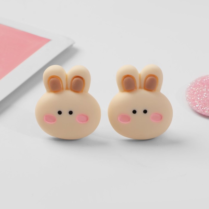 Клипсы детские &laquo;Выбражулька&raquo; зайчик пухлячок, цвет коричневый