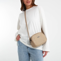 Сумка женская кросс-боди на молнии, цвет бежевый