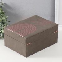 Шкатулка кожзам для украшений "Веточка. Радуга" коричневый 18х24,5х11 см