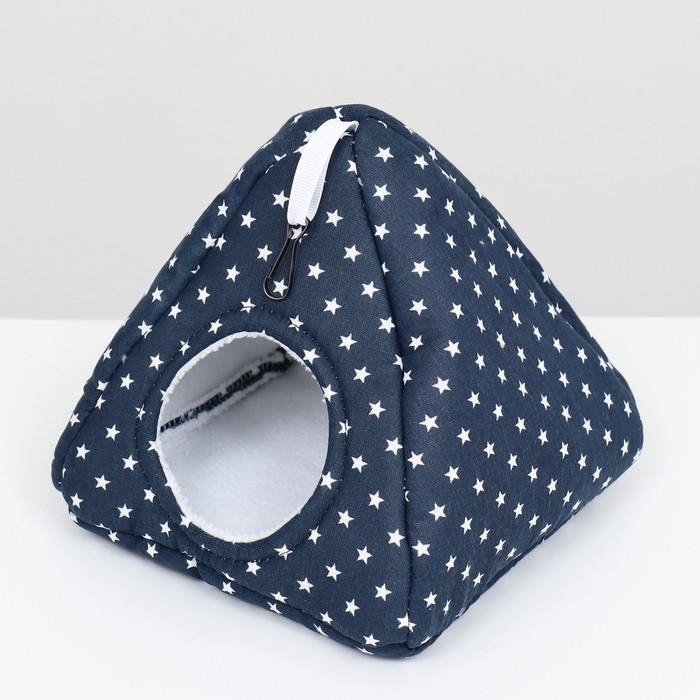 Домик Домик "Вигвам" для грызунов, 17*17*17 см, бязь, флис, звезды,