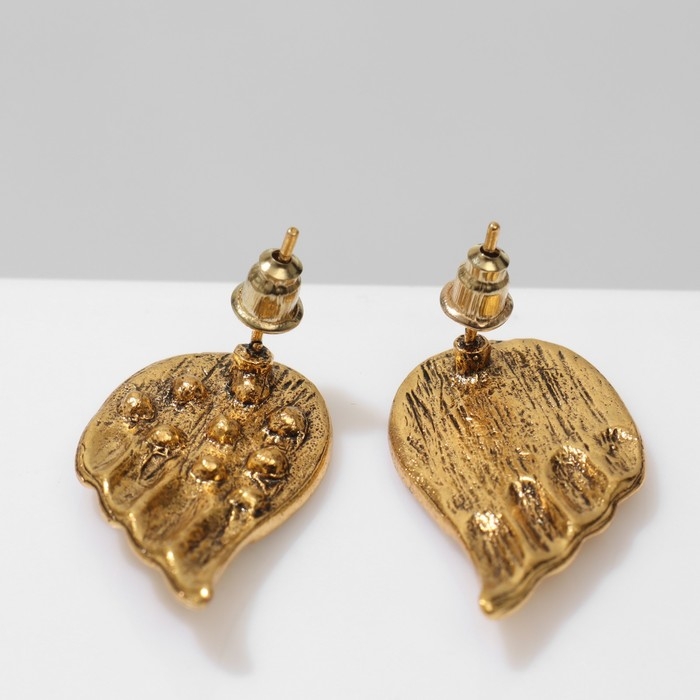 Серьги &laquo;Крылья&raquo; ангела, цвет белый в чернёном золоте