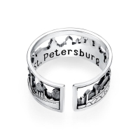 Кольцо &laquo;Питер&raquo;, посеребрение с оксидированием, 19 размер