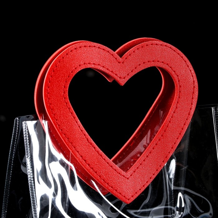 Пакет подарочный из ПВХ  Красный 20Х18Х10 см