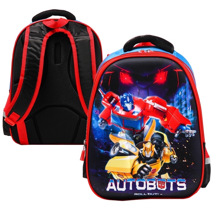 Рюкзак школьный, 39 см х 30 см х 14 см Рюкзак школьный, 39 см х 30 см х 14 см "Роботы", Трансформеры