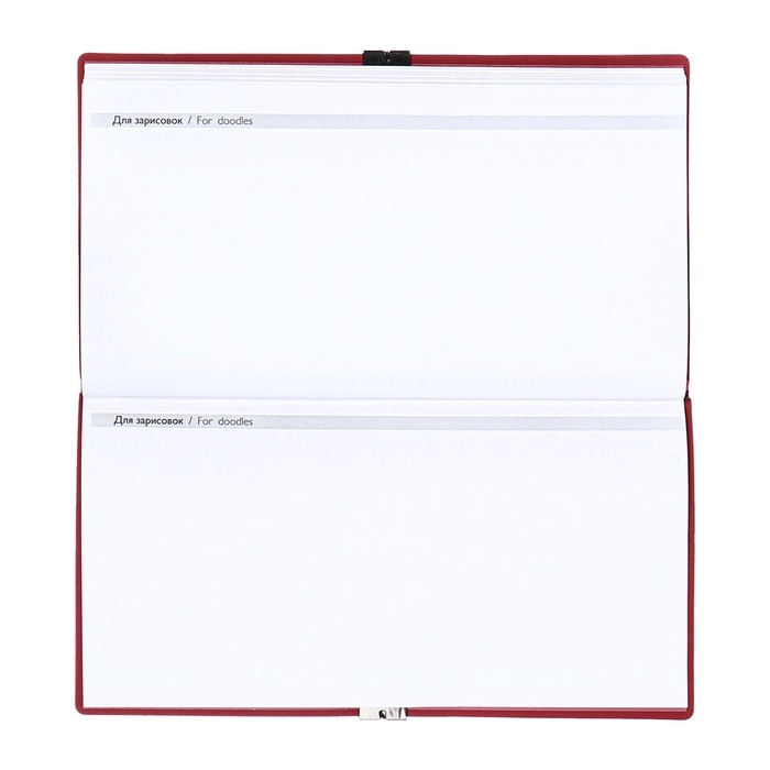 Еженедельник датир 2025г 175х95мм мягк обл иск кож 64л ESCALADA, бл тис, бл 70 г/м&sup2;,красный