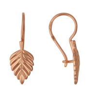 Серьги &laquo;Листочек&raquo; малый, розовое золочение