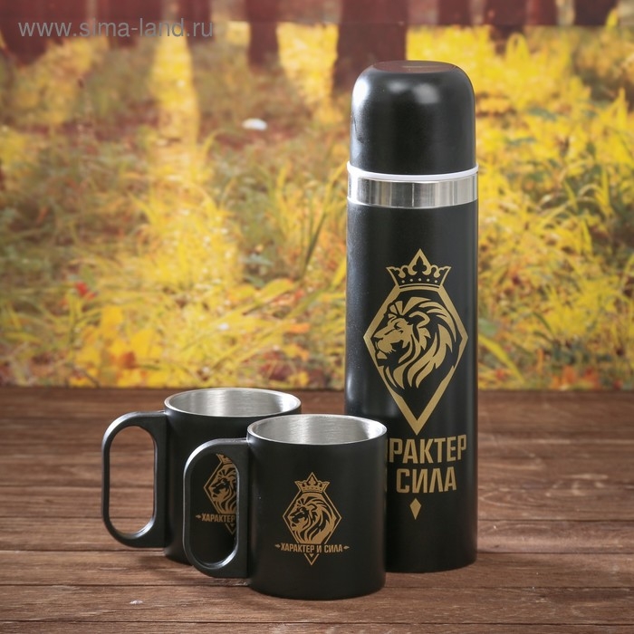 Набор посуды для пикника &laquo;Характер и сила&raquo;: термос 500 мл, кружка 180 мл, 2 шт., время сохранения тепла 24 ч
