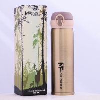 Термос с кнопкой &laquo;Mode Forrest&raquo;, 450 мл, золотой, время сохранения тепла 10-12 ч