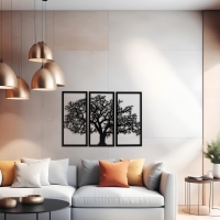 Декор настенный, панно для интерьера "Дерево", 3 модуля 57 х 27 см