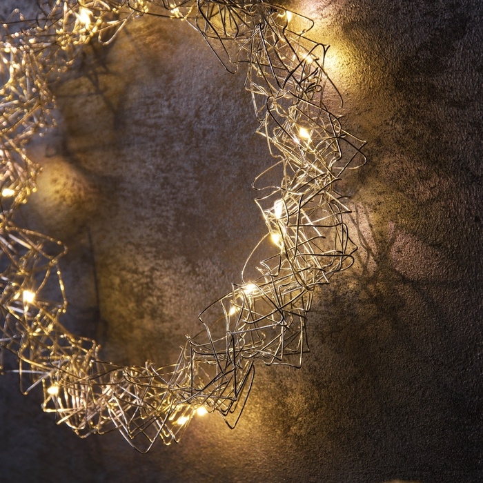 Светодиодная фигура &laquo;Венок&raquo; 25х25х6 см, 15 LED, батарейки AAx2 (не в комплекте), свечение теплое белое