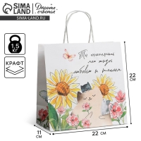 Пакет подарочный, упаковка, &laquo;Тепло&raquo;, 22 х 22 х 11 см