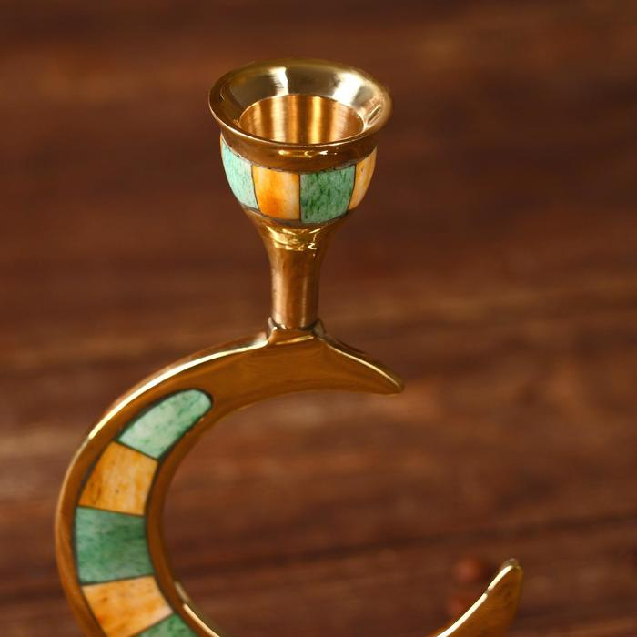 Подсвечник Подсвечник "Месяц" латунь, перламутр 8,5х8,5х19,5 см