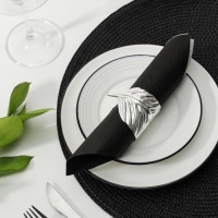 Кольцо для салфетки &laquo;Лист&raquo;, 6,5&times;4,5&times;5 см, цвет серебряный