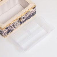 Шкатулка для рукоделия "Восточные огурцы на чёрном" 9,5х19,5х13 см