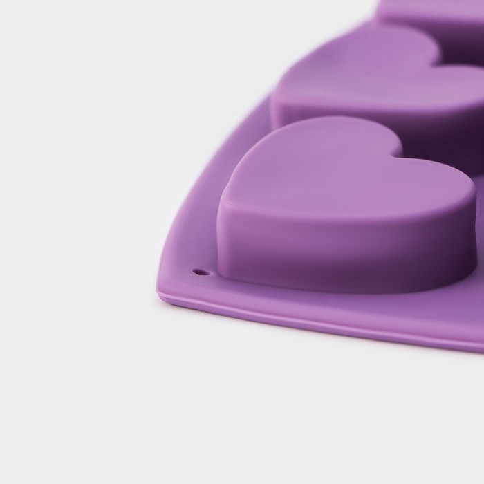 Форма для конфет и шоколада Доляна &laquo;Сердечки&raquo;, силикон, 15&times;14.5&times;1.5 см, 10 ячеек, МИКС