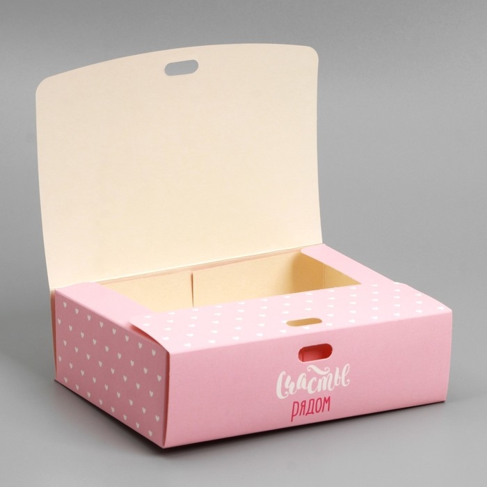 Коробка подарочная складная, упаковка, &laquo;Счастье рядом&raquo;, 16.5 х 12.5 х 5 см, БЕЗ ЛЕНТЫ