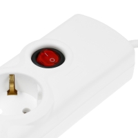 Сетевой фильтр Luazon Lighting, 5 розеток, 5 м, 3500 Вт, 3х1 мм2, 16 A, 220 В, c предохранителем, белый
