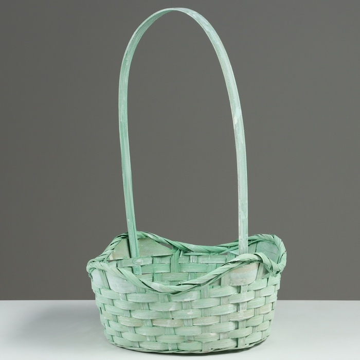 Набор корзин, 19х7,5х9,5/31 см, 22х9х11/34 см, 24х9х11,5/35 см, 3 шт, зелёные, бамбук