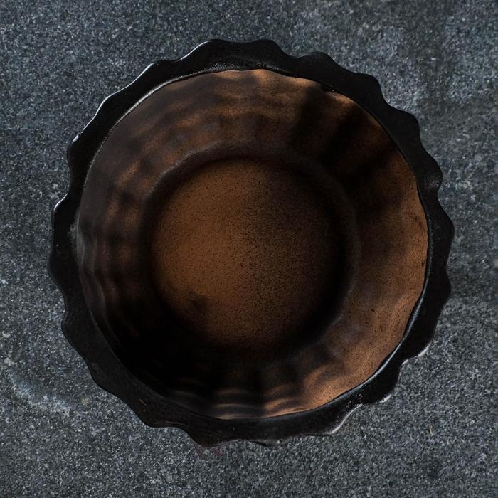 Фигурное кашпо &laquo;Соты&raquo; 0,8 л/ 16,5х16,5 cм черное