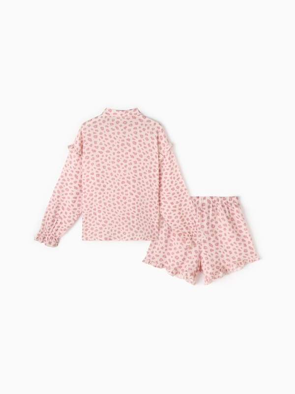 Комплект женский (рубашка, шорты) KAFTAN "Муслин: pink leopard" р. 40-42