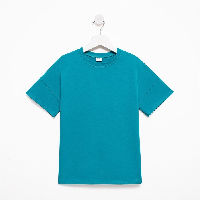 Футболка детская MINAKU:Basic line kids цвет аквамарин, рост 128