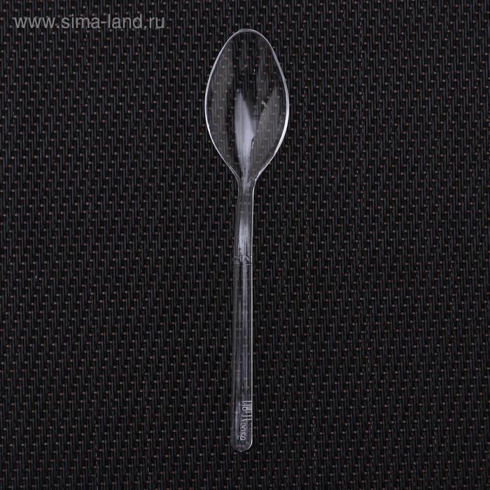 Ложка пластиковая одноразовая для фуршетов, 10 см, цвет прозрачный, 50 шт/уп