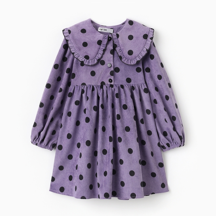 Платье детское вельветовое KAFTAN "Горошек" р.32 (110-116 см)