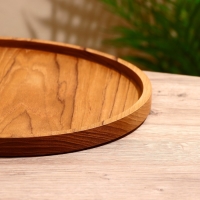 Блюдо 30х30х2 см, тиковое дерево