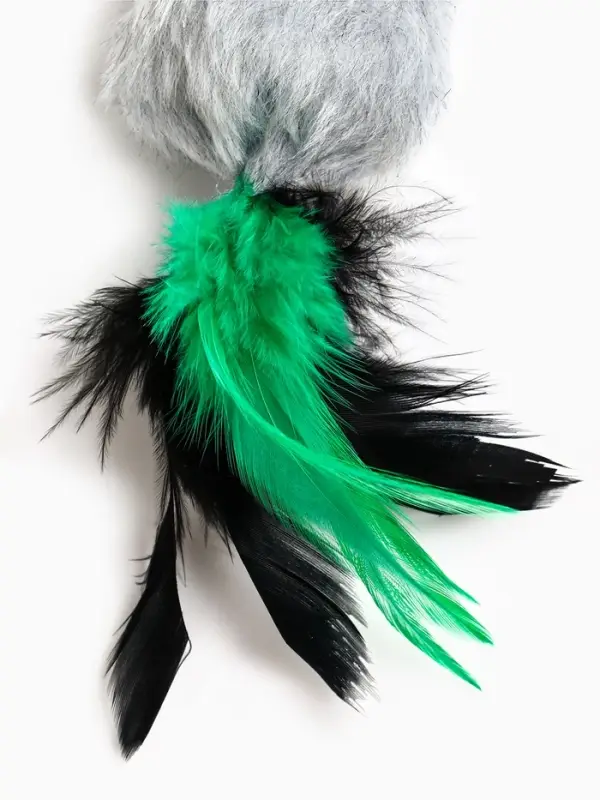 Игрушка длля кошек "Хвостатая мышь" 7 см, серая