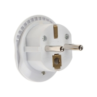 Переходник универсальный 16А, с з/к, 220 В, белый, заподлицо в розетку, 1шт.