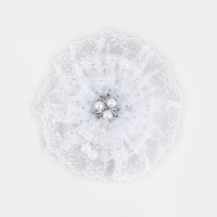 Выпускной.Бант для волос на резинке, белый, 10.5 см, Кошечка Мари Выпускной.Бант для волос на резинке, белый, 10.5 см, Кошечка Мари