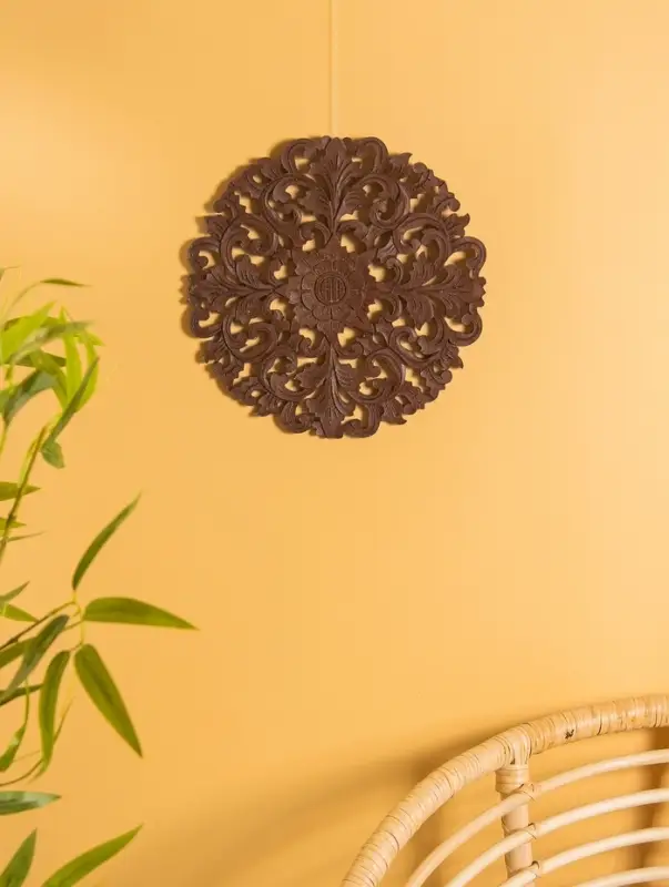 Панно "Цветочный орнамент" МДФ, 30х30х1 см, коричневый