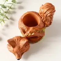 Шкатулка для украшений с крышкой &laquo;Лисичка Теремок&raquo;, 15&times;10 см, гипс, рыжий