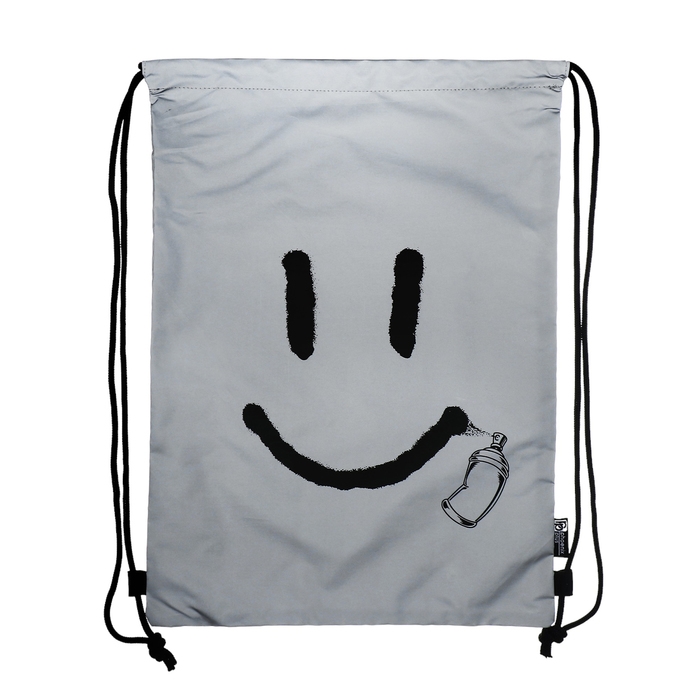 Мешок для обуви 460 х 340 мм, шелкография, светоотражающие элементы, Феникс "Смайл"