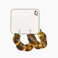 Серьги акрил &laquo;Леопард&raquo; крученые, цветной в серебре