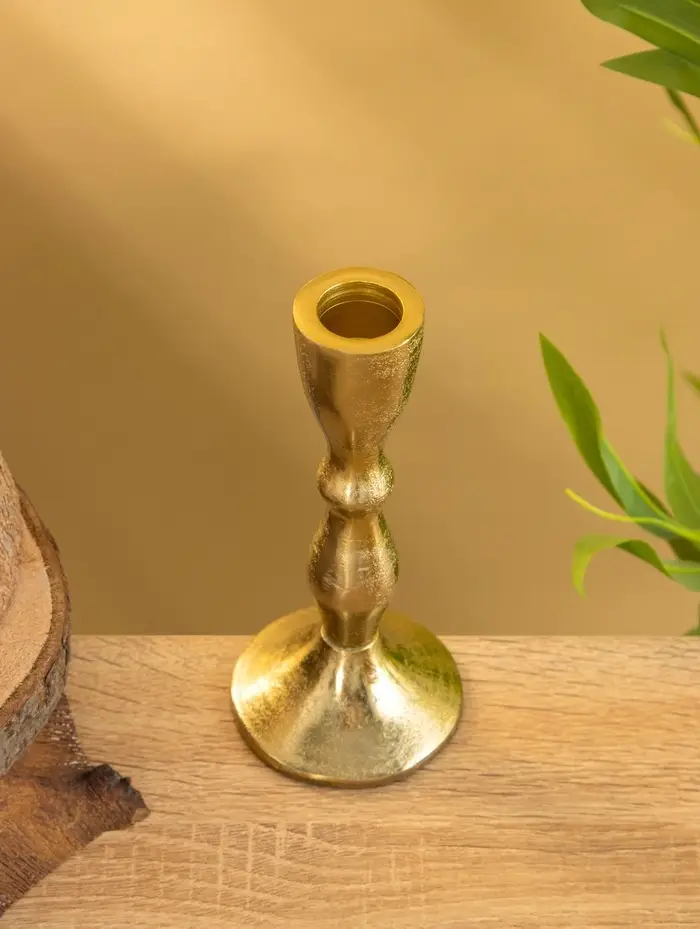 Подсвечник "Оттепель" алюминий 16 см, цв. золото