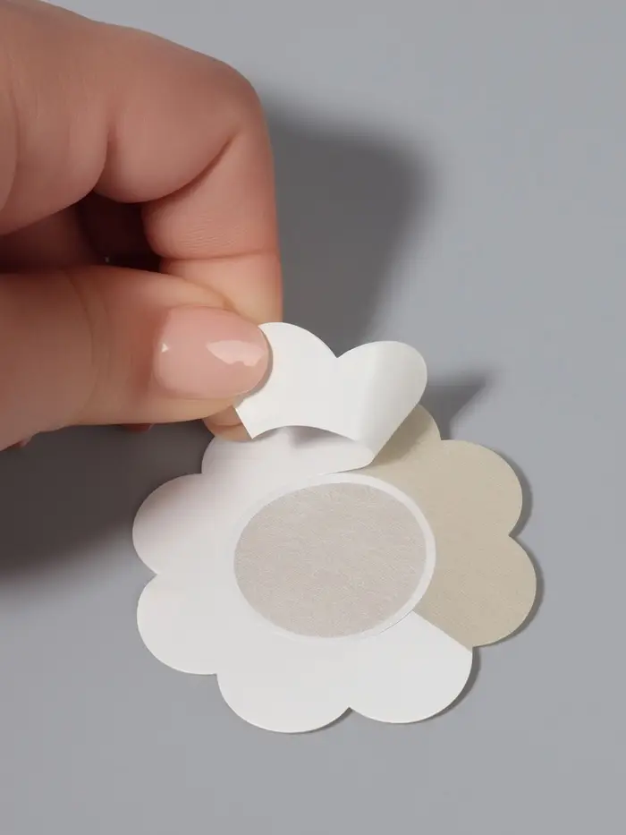 Стикини на грудь &laquo;Цветок&raquo;, набор - 5 пар, на клеевой основе, 6&times;6 см, бежевая
