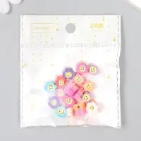 Бусины для творчества PVC "Цветочек-смайл" цветные набор 20 шт 1х1х1 см