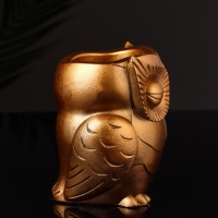 Кашпо "Сова" 10х7 см, цвет бронза