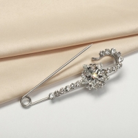 Булавка &laquo;Цветок&raquo; магнолия, 7 см, цвет белый в серебре