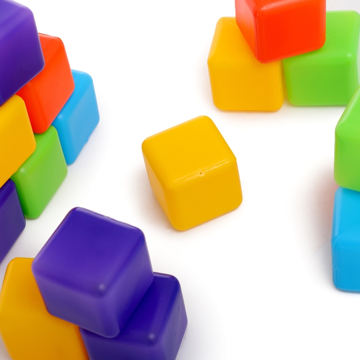 Кубики для малышей, пластиковые, цветные, 20 штук, 4 &times; 4 см