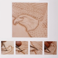 Набор двусторонних кардин для тиснения по коже, 3 шт, 16 см, цвет красный